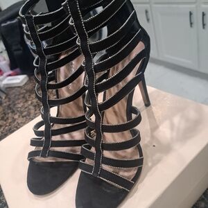 BCBGeneration Black Caged Heels